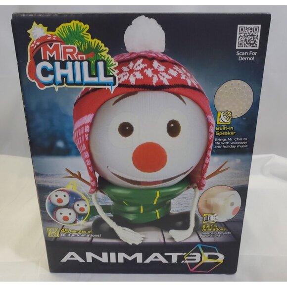 Mr Chill Talking Snowman Animated 3D Santa Christmas Projector Speaker Smiles - Picture 1 of 5